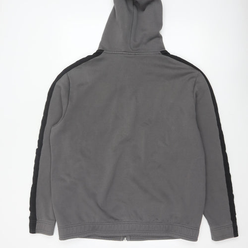 Puma Men’s Grey Black XL Full Zip Hooded Fleece Hoodie