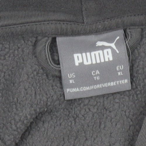 Puma Men’s Grey Black XL Full Zip Hooded Fleece Hoodie