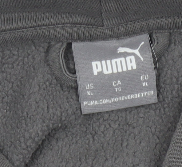Puma Men’s Grey Black XL Full Zip Hooded Fleece Hoodie