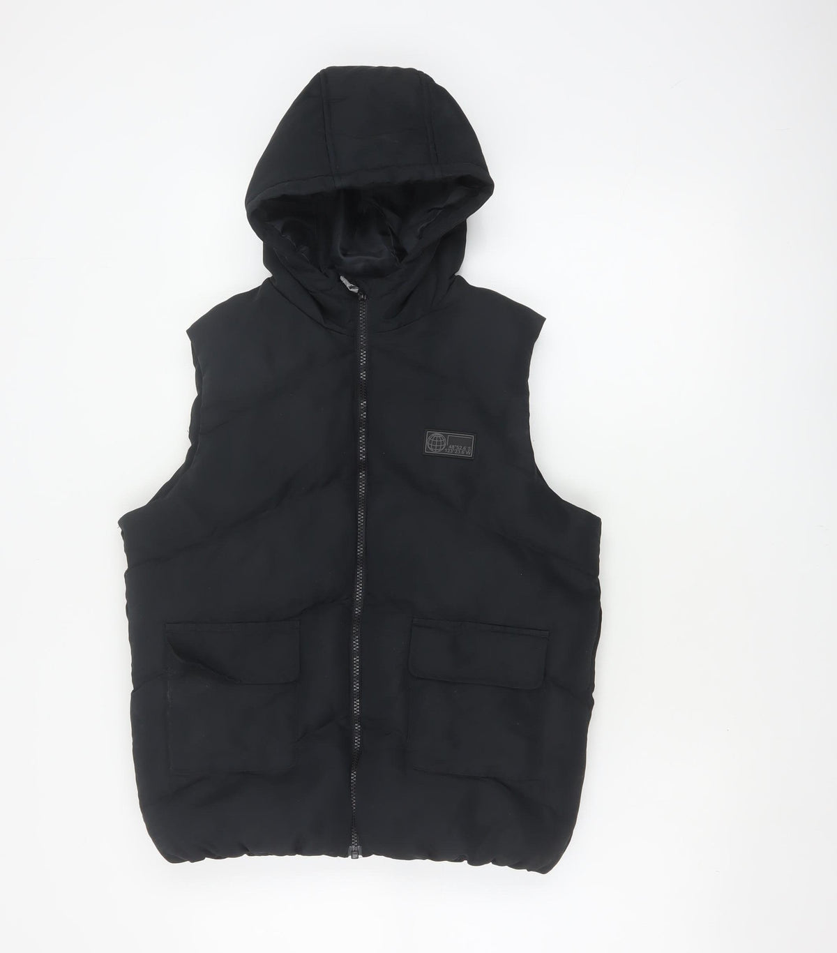 Matalan Boys Black 9-10 Years Hooded Puffer Bodywarmer Gilet