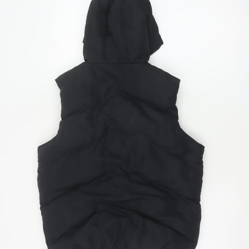 Matalan Boys Black 9-10 Years Hooded Puffer Bodywarmer Gilet