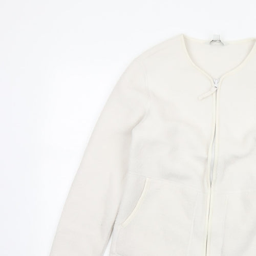 Marks and Spencer Women Ivory XS Fleece Full Zip Basic Jacket