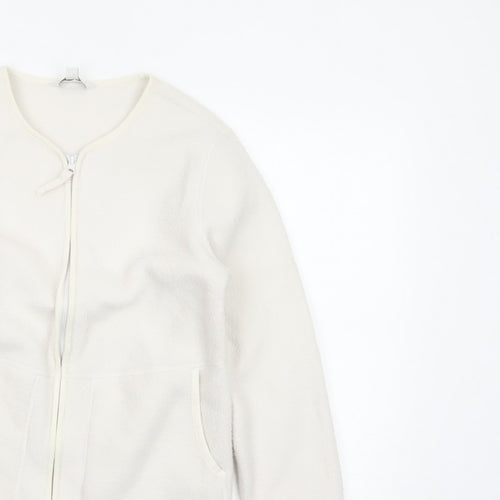 Marks and Spencer Women Ivory XS Fleece Full Zip Basic Jacket