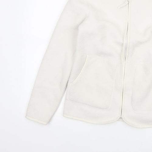 Marks and Spencer Women Ivory XS Fleece Full Zip Basic Jacket
