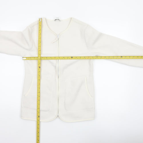 Marks and Spencer Women Ivory XS Fleece Full Zip Basic Jacket