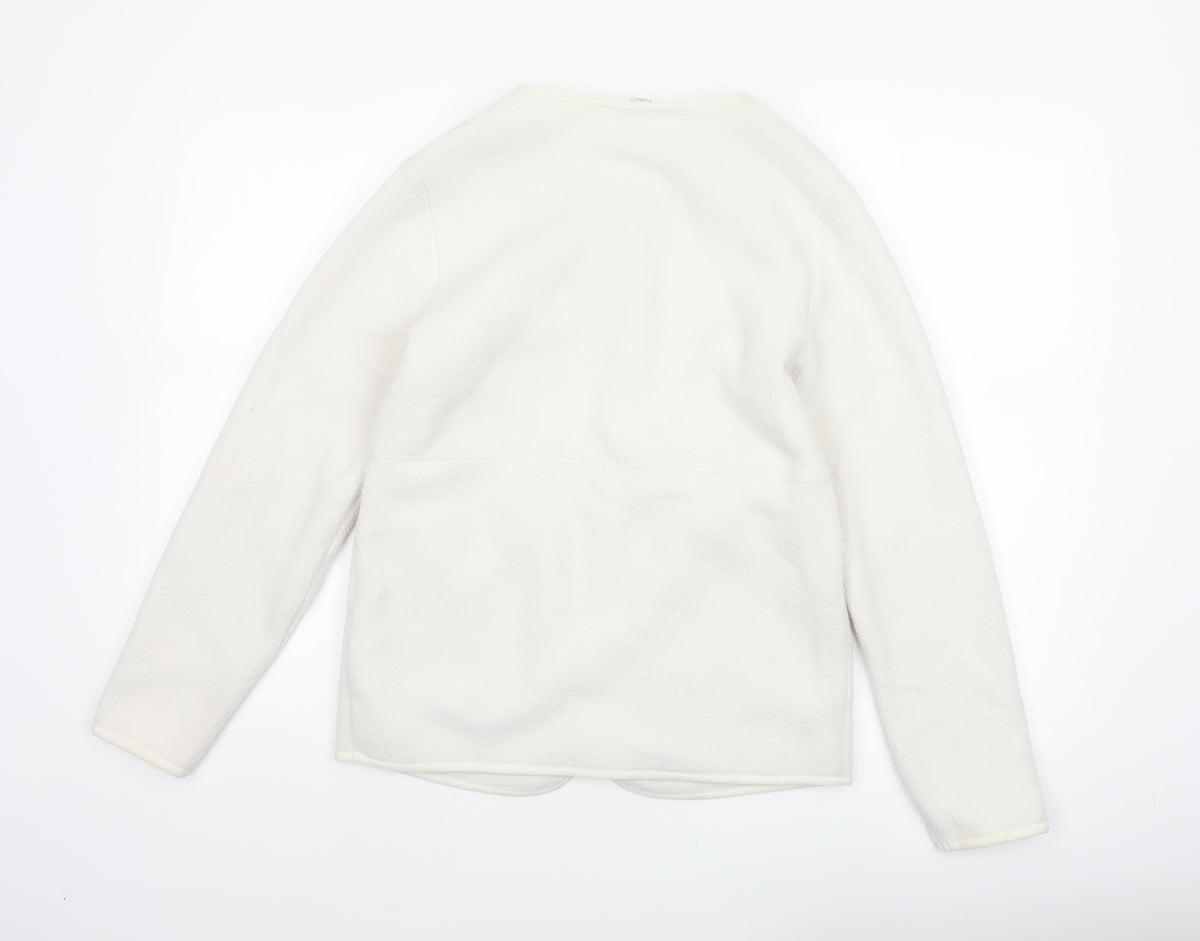 Marks and Spencer Women Ivory XS Fleece Full Zip Basic Jacket