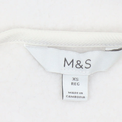Marks and Spencer Women Ivory XS Fleece Full Zip Basic Jacket
