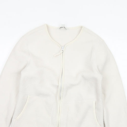 Marks and Spencer Women Ivory XS Fleece Full Zip Basic Jacket