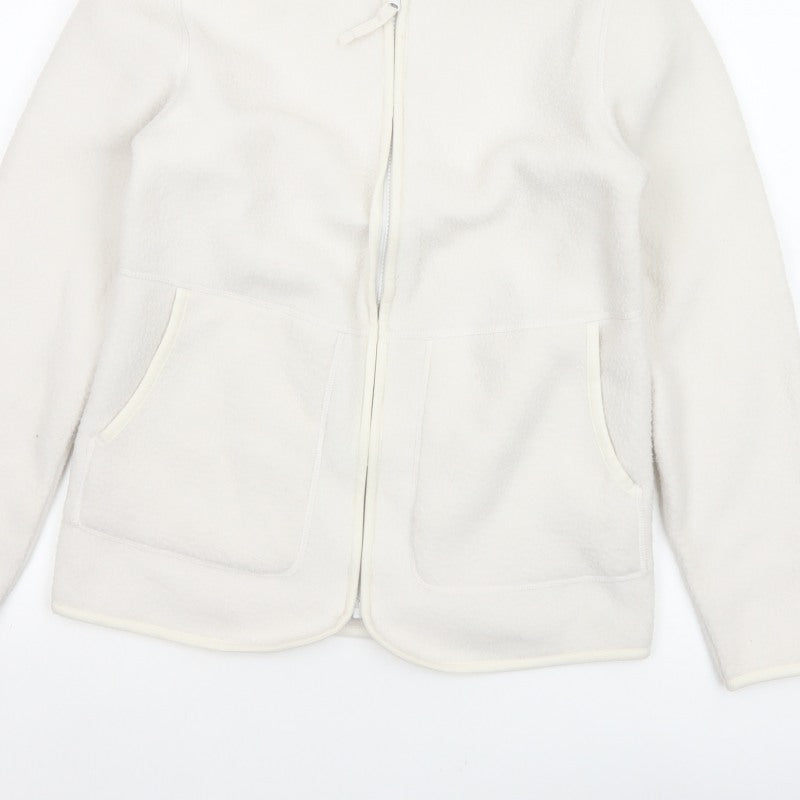 Marks and Spencer Women Ivory XS Fleece Full Zip Basic Jacket