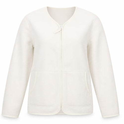 Marks and Spencer Women Ivory XS Fleece Full Zip Basic Jacket