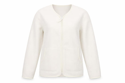 Marks and Spencer Women Ivory XS Fleece Full Zip Basic Jacket