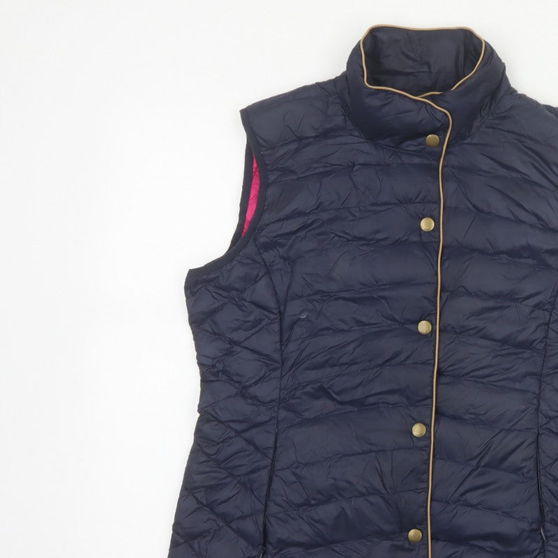 Joules Women’s Blue UK 12 Quilted Down Puffer Waistcoat Gilet