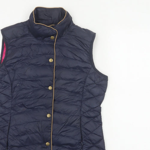 Joules Women’s Blue UK 12 Quilted Down Puffer Waistcoat Gilet