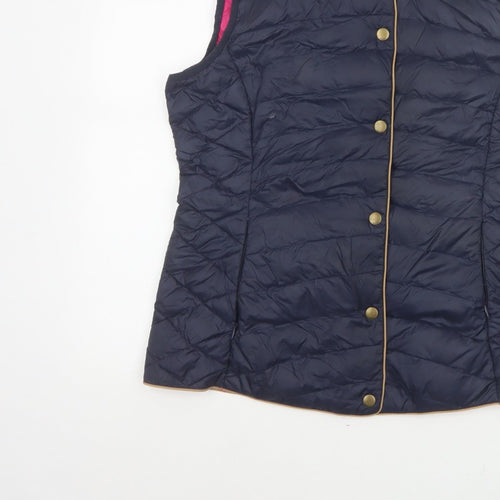 Joules Women’s Blue UK 12 Quilted Down Puffer Waistcoat Gilet