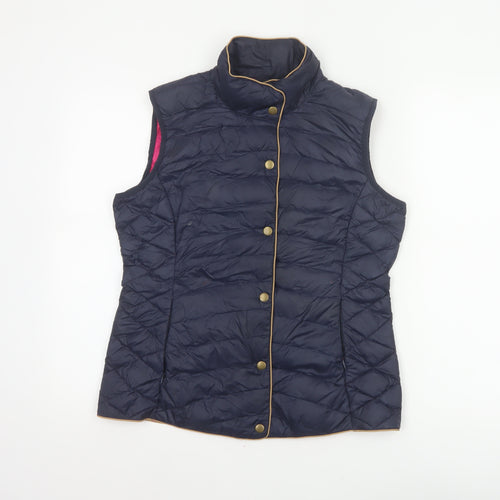 Joules Women’s Blue UK 12 Quilted Down Puffer Waistcoat Gilet