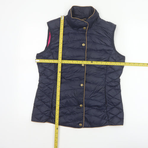 Joules Women’s Blue UK 12 Quilted Down Puffer Waistcoat Gilet