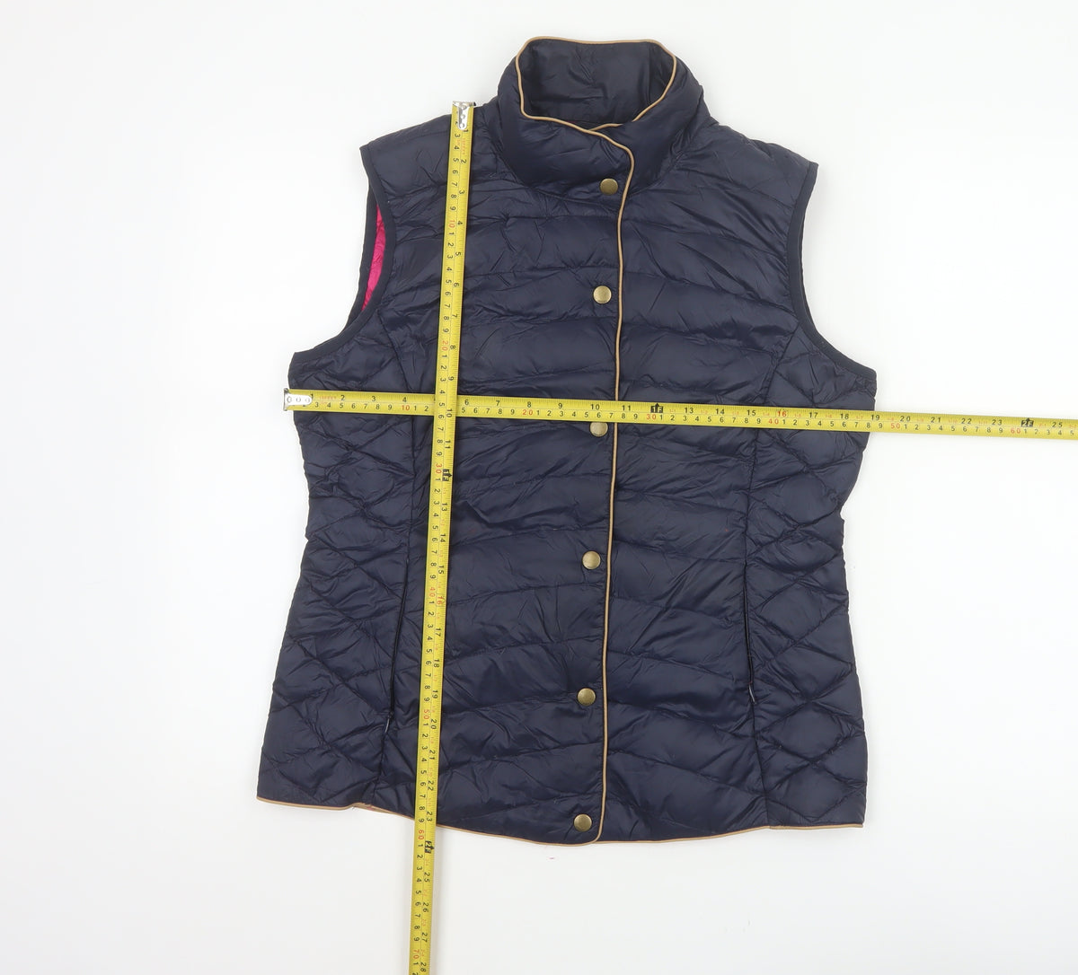 Joules Women’s Blue UK 12 Quilted Down Puffer Waistcoat Gilet