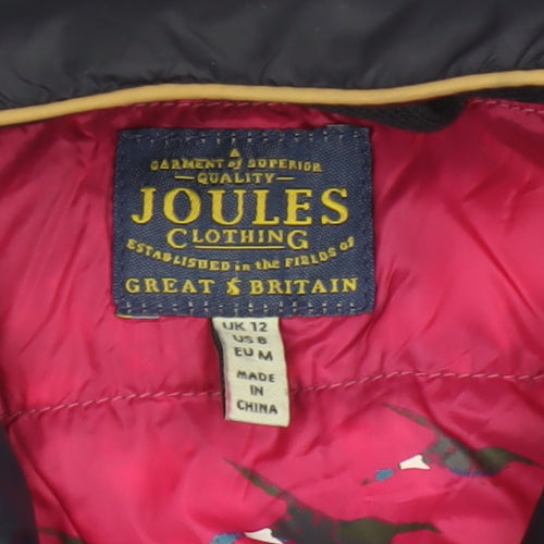 Joules Women’s Blue UK 12 Quilted Down Puffer Waistcoat Gilet