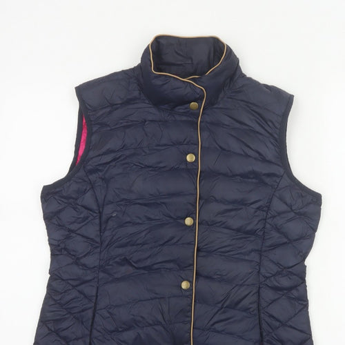 Joules Women’s Blue UK 12 Quilted Down Puffer Waistcoat Gilet