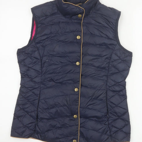 Joules Women’s Blue UK 12 Quilted Down Puffer Waistcoat Gilet