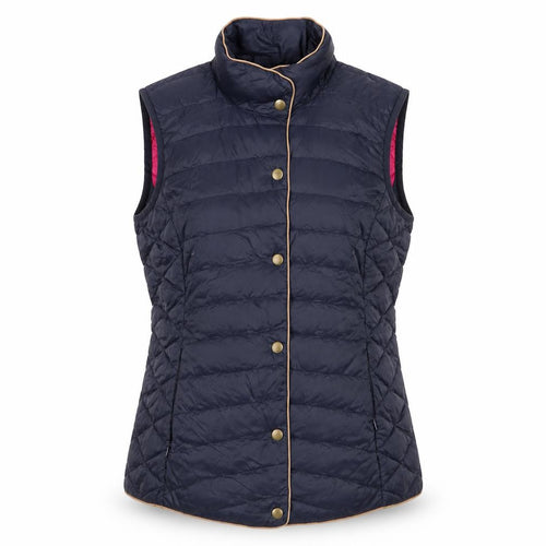 Joules Women’s Blue UK 12 Quilted Down Puffer Waistcoat Gilet