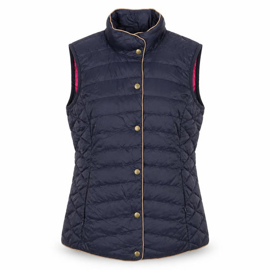Joules Women’s Blue UK 12 Quilted Down Puffer Waistcoat Gilet