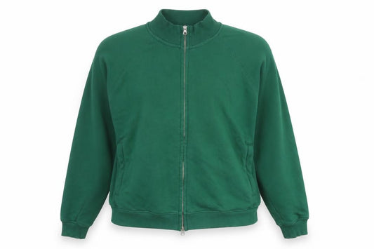 Zara Women's Green UK 14 Cotton Stretch Zip Bomber Jacket