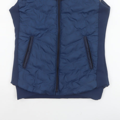 Fouganza Boys Blue 12-13 Years Quilted Padded Riding Bodywarmer Gilet