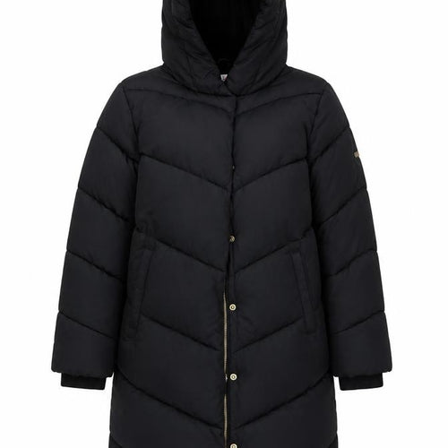 Next Girls Black 11 Years Long Hooded Puffer Coat Quilted