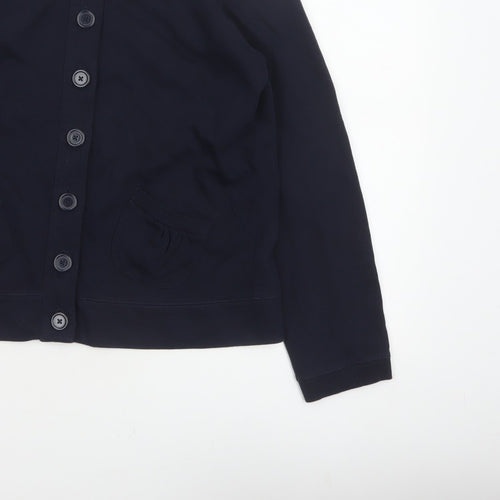 TU Women’s Blue UK 10 Basic Cropped Cotton Button Jacket