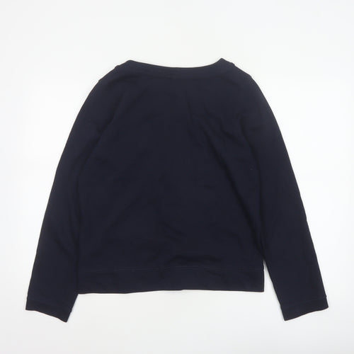 TU Women’s Blue UK 10 Basic Cropped Cotton Button Jacket