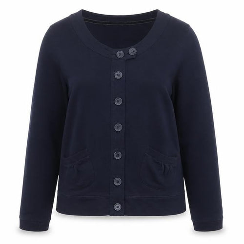 TU Women’s Blue UK 10 Basic Cropped Cotton Button Jacket