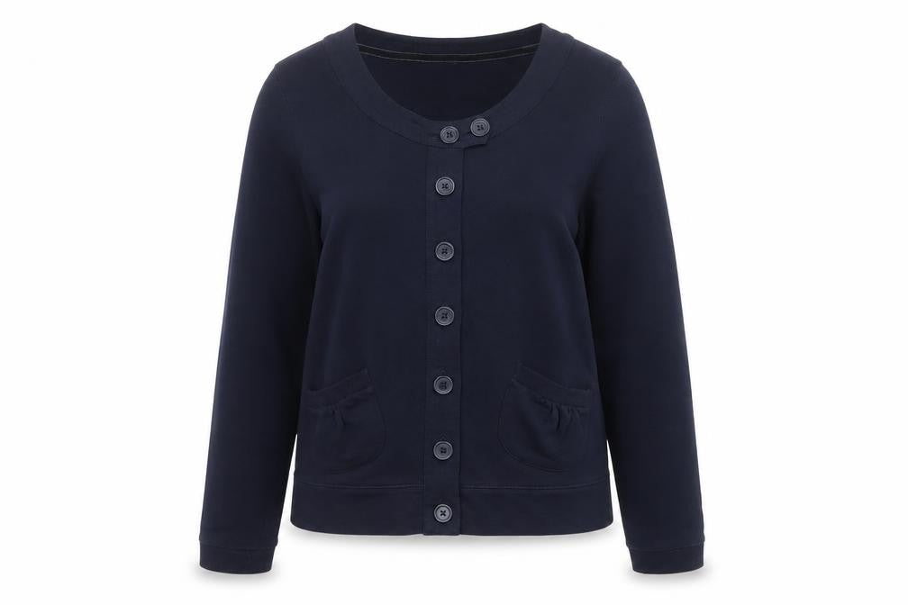 TU Women’s Blue UK 10 Basic Cropped Cotton Button Jacket