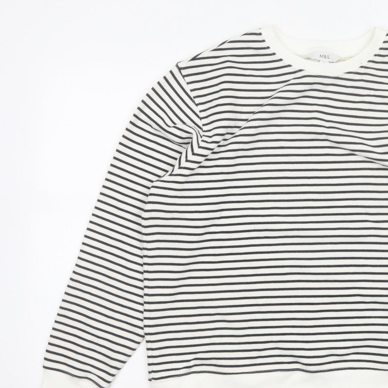 Additional view of Marks and Spencer Women’s White Black Striped M Pullover Sweatshirt