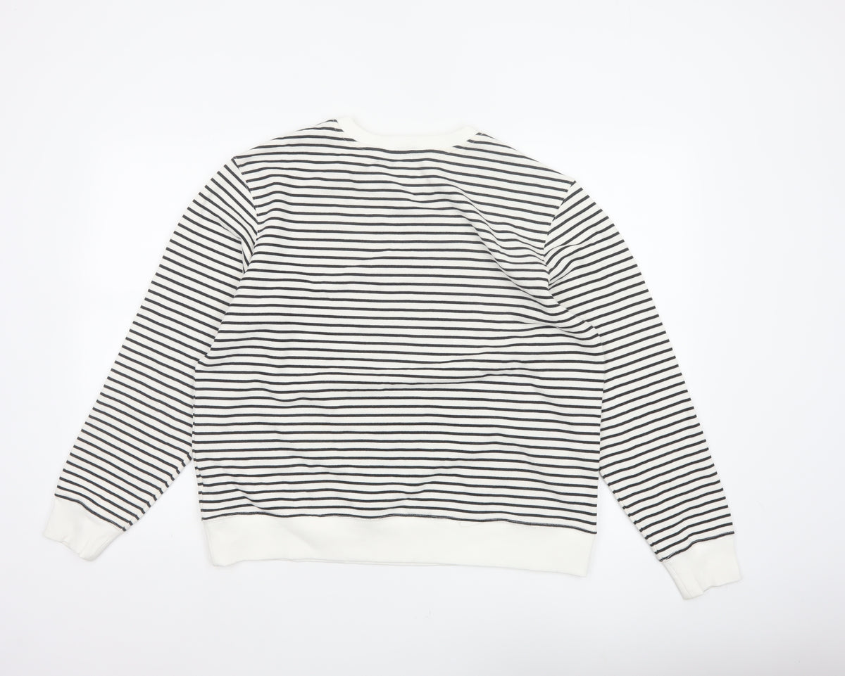 Brand and care label for Marks and Spencer Women’s White Black Striped M Pullover Sweatshirt