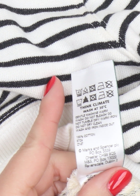 Additional view of Marks and Spencer Women’s White Black Striped M Pullover Sweatshirt