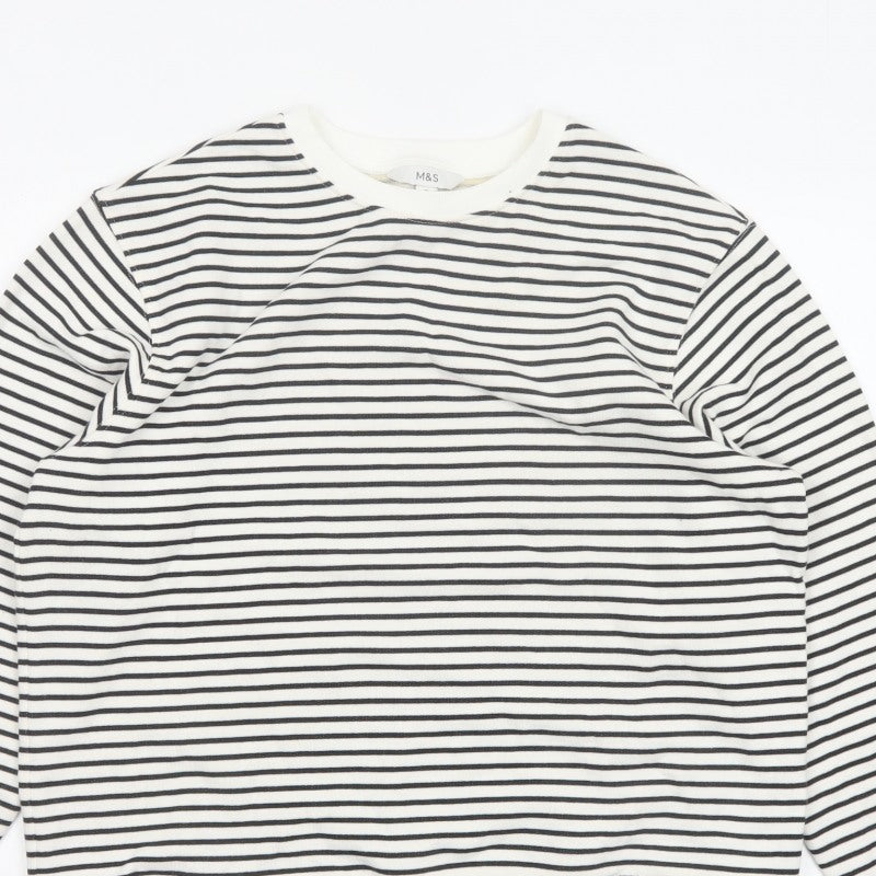 Additional view of Marks and Spencer Women’s White Black Striped M Pullover Sweatshirt