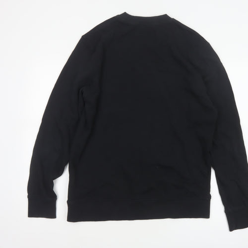 Jack & Jones Men’s Black L Pullover Crew Neck Logo Cotton Sweatshirt