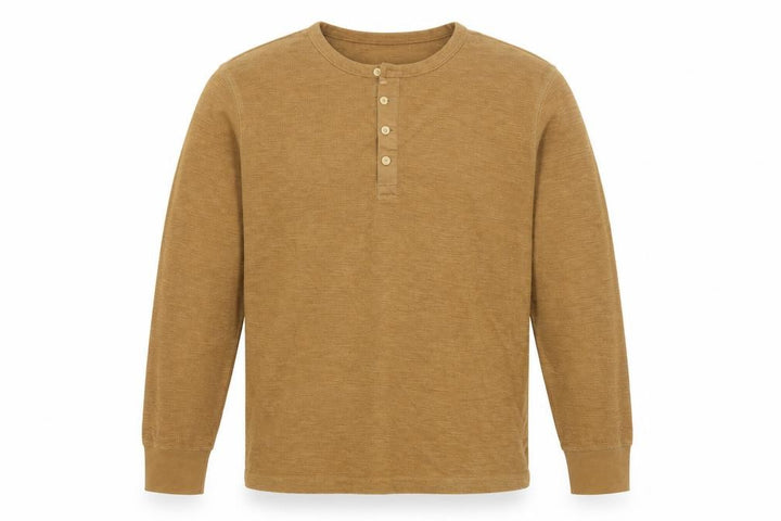 Goodfellow & Co Men’s Brown L Long Sleeve Henley Button Knit Top