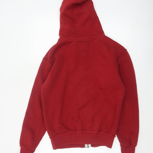 Hollister Men Red S Full Zip Hooded Graphic Print Santa Monica Hoodie