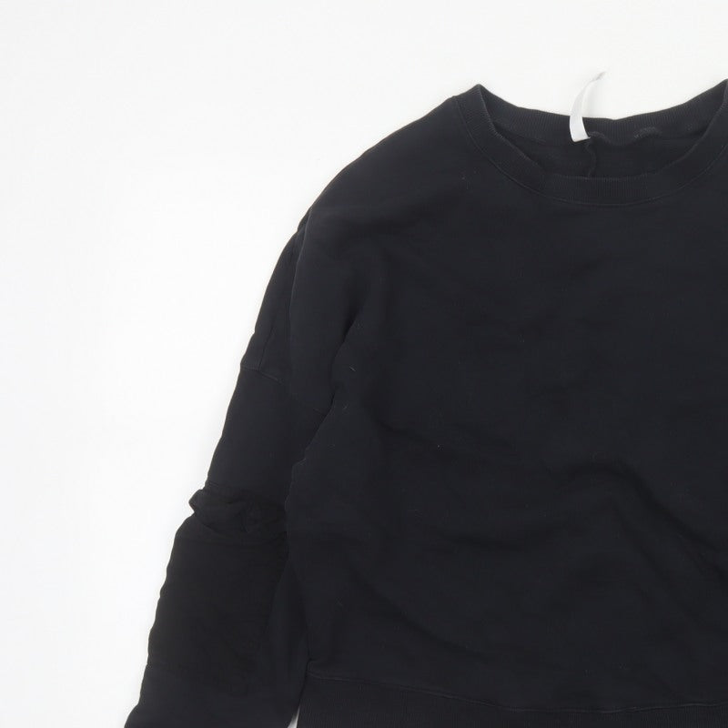 Additional view of Fabletics Women’s Black M Crew Neck Pullover Sweatshirt Zip Sleeve Pockets