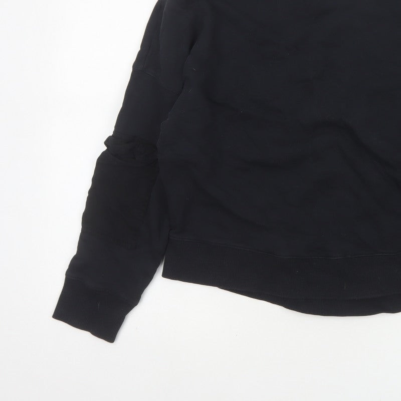 Additional view of Fabletics Women’s Black M Crew Neck Pullover Sweatshirt Zip Sleeve Pockets