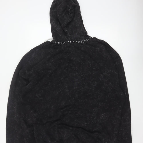 boohooMAN Men’s Black L Pullover Hoodie Fleece Whipstitch