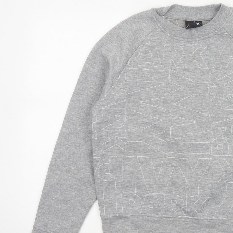 Additional view of Ivy Park Women Grey XS Logo Print Raglan Crew Neck Pullover Sweatshirt