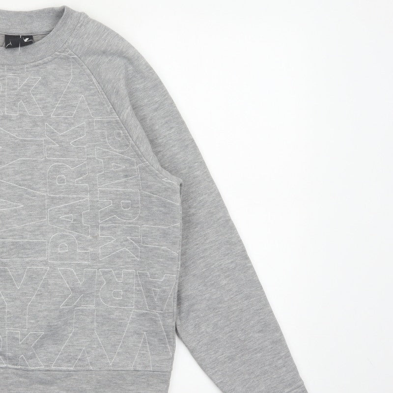 Additional view of Ivy Park Women Grey XS Logo Print Raglan Crew Neck Pullover Sweatshirt