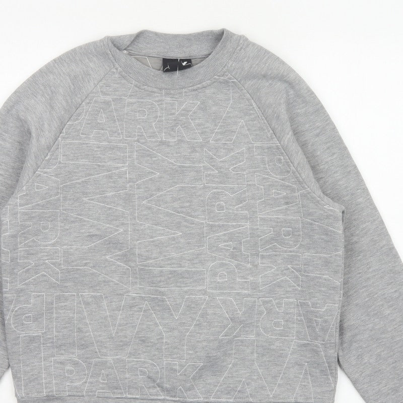 Additional view of Ivy Park Women Grey XS Logo Print Raglan Crew Neck Pullover Sweatshirt