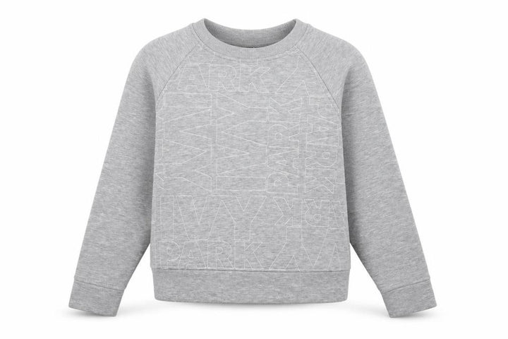 Ivy Park Women Grey XS Logo Print Raglan Crew Neck Pullover Sweatshirt