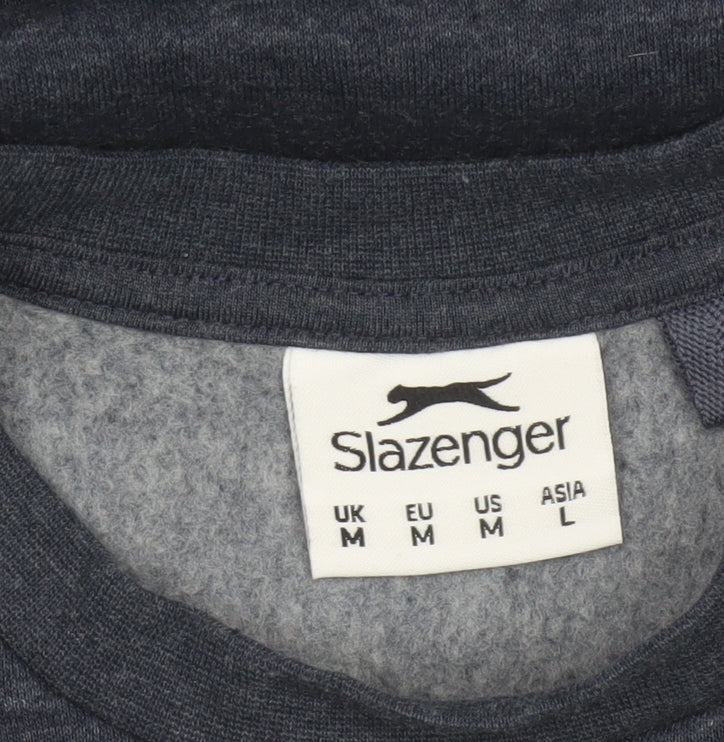 Slazenger Men’s Blue M Pullover Sweatshirt Embroidered Logo Fleece