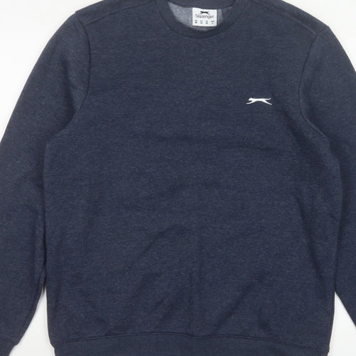 Slazenger Men’s Blue M Pullover Sweatshirt Embroidered Logo Fleece