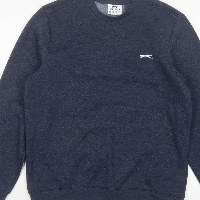 Slazenger Men’s Blue M Pullover Sweatshirt Embroidered Logo Fleece